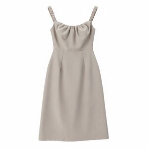 EMTAM Taupe Ruched Strap dress small